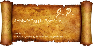 Jobbágyi Porfir névjegykártya